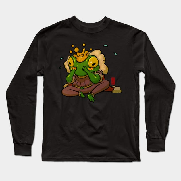 shy frog prince Long Sleeve T-Shirt by DingHuArt